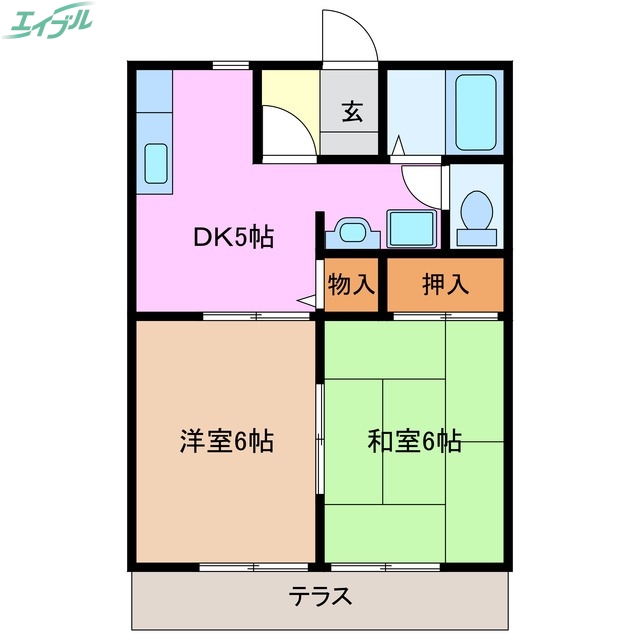 光ヶ丘コーポ北山Ｂの間取り