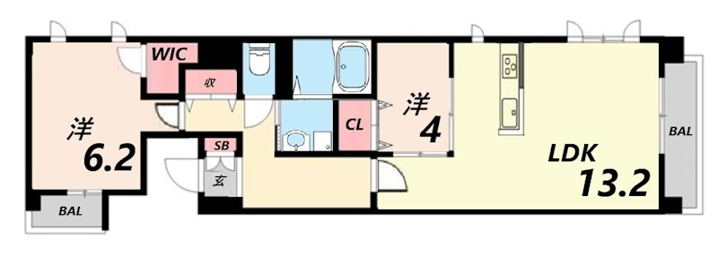 【姫路市栗山町のマンションの間取り】