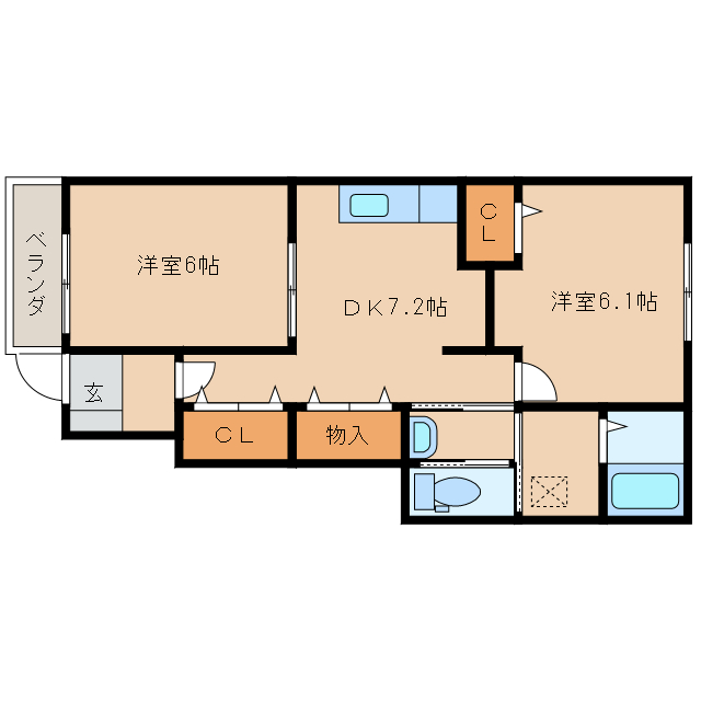 曽於市末吉町上町のアパートの間取り