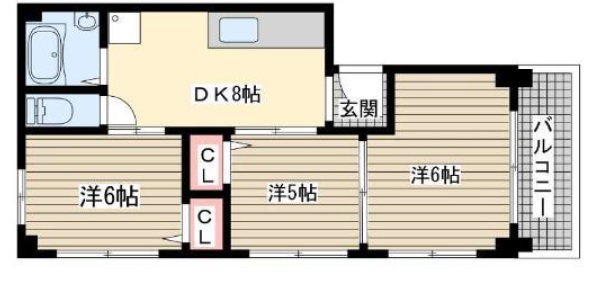 神戸市垂水区北舞子のマンションの間取り