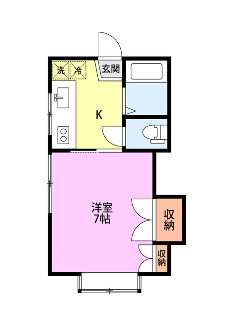 胎内市つつじが丘のアパートの間取り