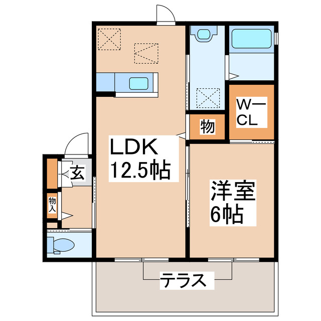 熊本市東区健軍のアパートの間取り