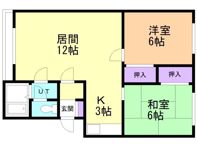 記念塔ハイツＡの間取り