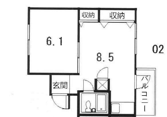 京都市左京区高野清水町のマンションの間取り