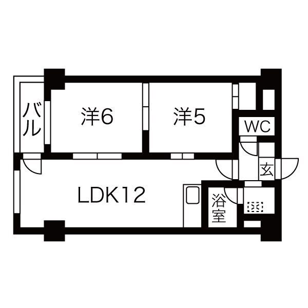 札幌市西区琴似二条のマンションの間取り