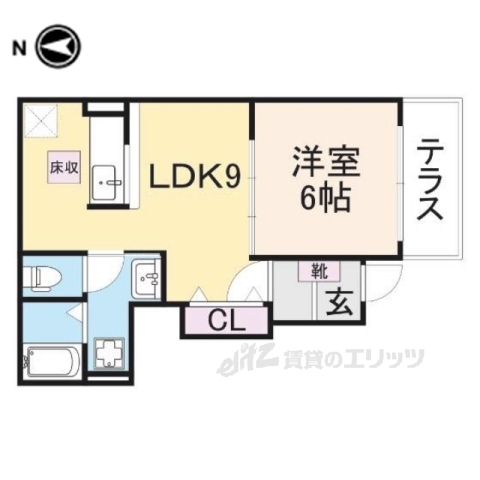 北葛城郡広陵町馬見中のアパートの間取り