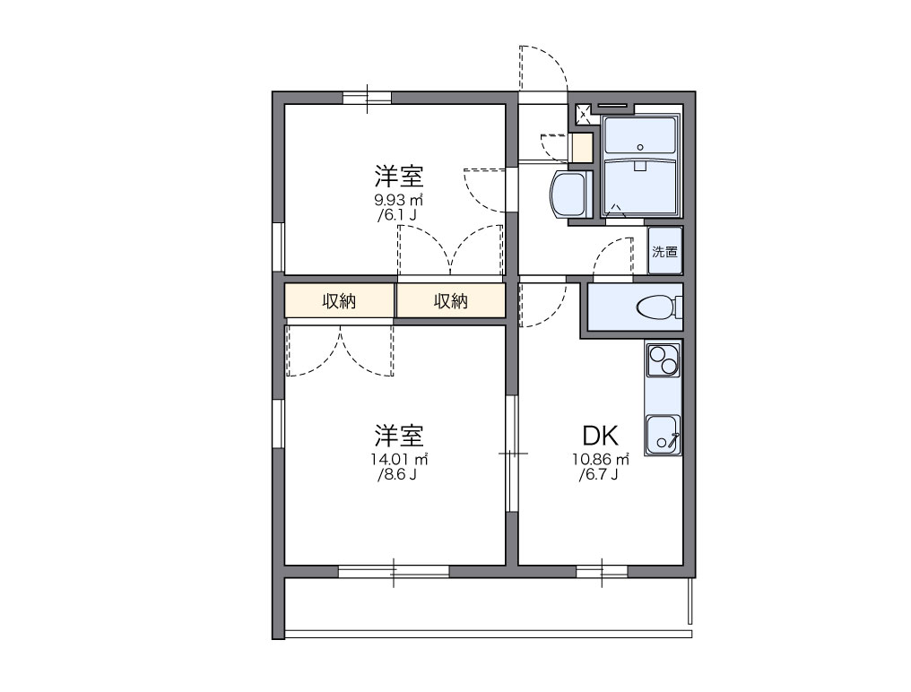 レオパレスヴィラ千塚の間取り