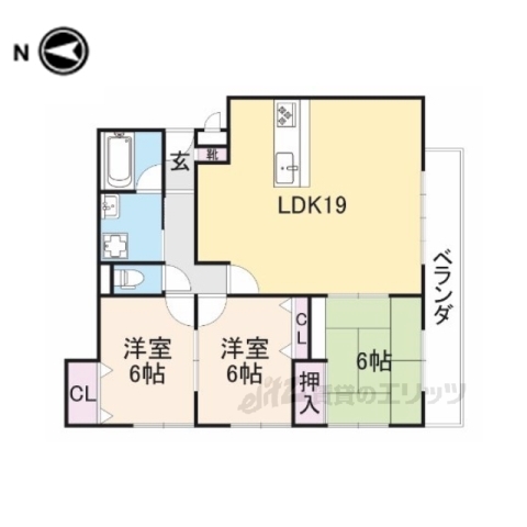 橿原市内膳町のマンションの間取り