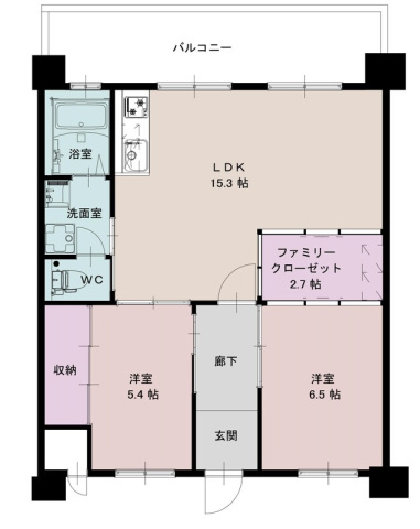 醍醐東市営住宅5棟の間取り写真