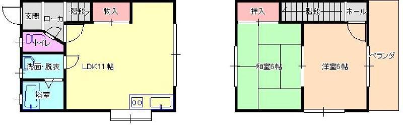 ＪＲ赤穂線 大多羅駅 徒歩32分 2階建 築29年の間取り写真