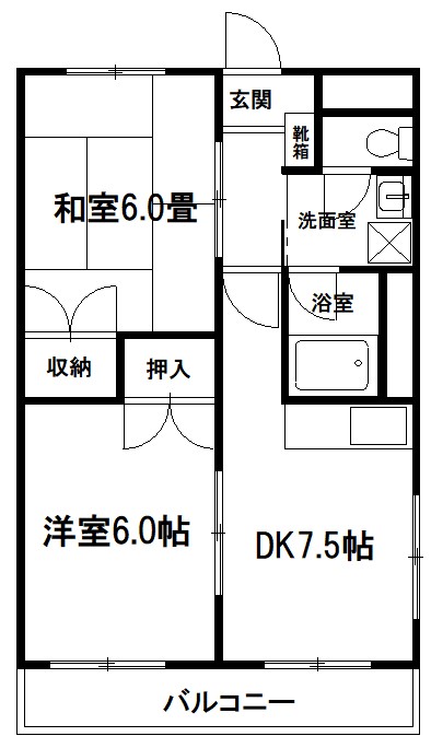 埼玉県さいたま市中央区鈴谷４（マンション）の賃貸物件の間取り