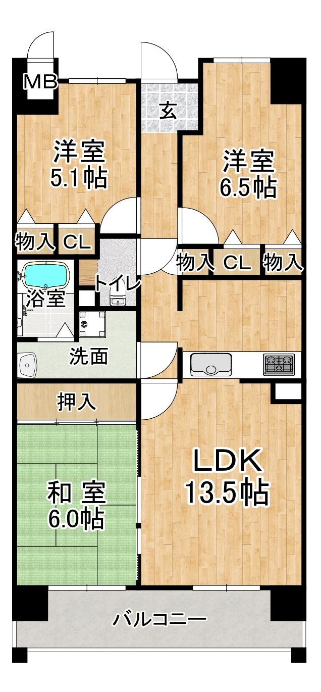 ウエストコート8番街1番館の間取り