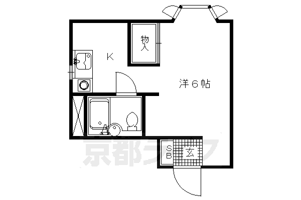 京都市北区衣笠西御所ノ内町のマンションの間取り