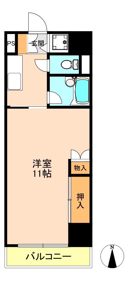 広島市中区江波本町のマンションの間取り