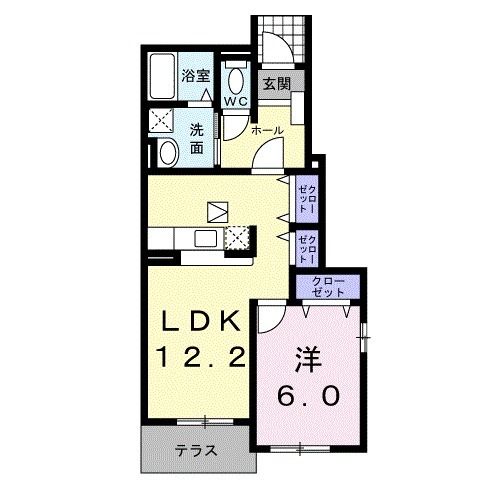 愛媛県新居浜市桜木町（アパート）の賃貸物件の間取り