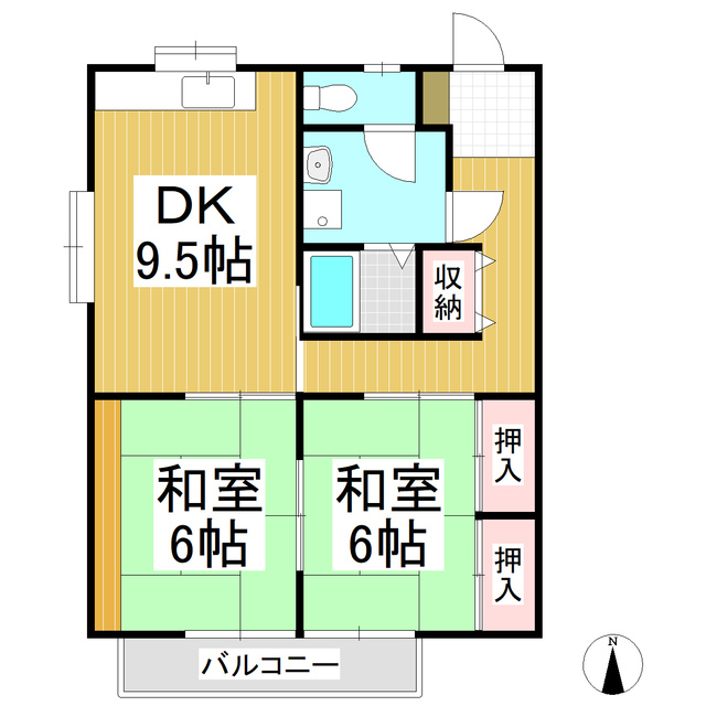 クワバラニューハイツの間取り