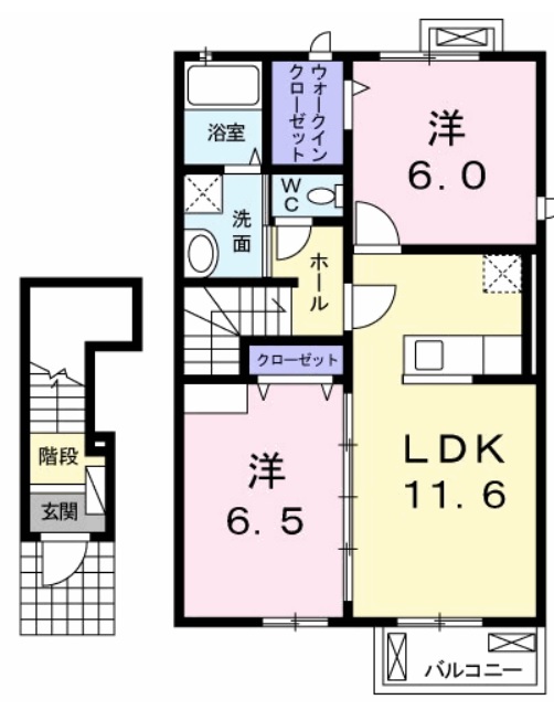 ベルメゾン　Aの間取り