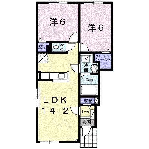 北海道滝川市花月町２（アパート）の賃貸物件の間取り