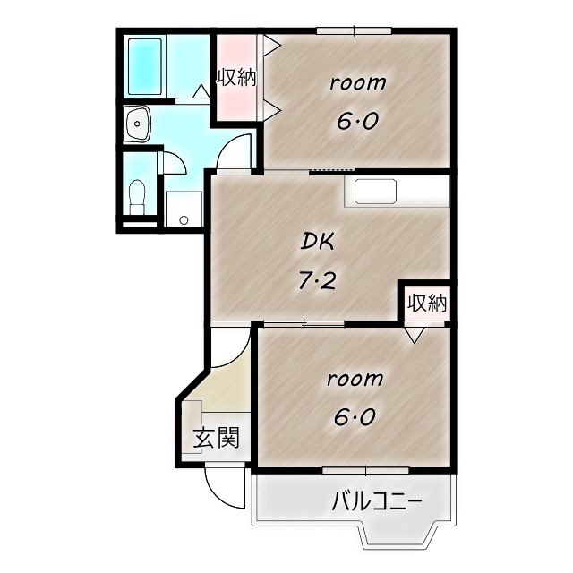 高崎市上佐野町のアパートの間取り