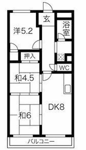 姫路市飾磨区若宮町のマンションの間取り