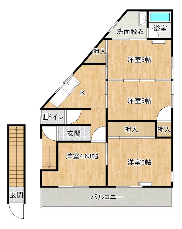 第五くま川荘の間取り