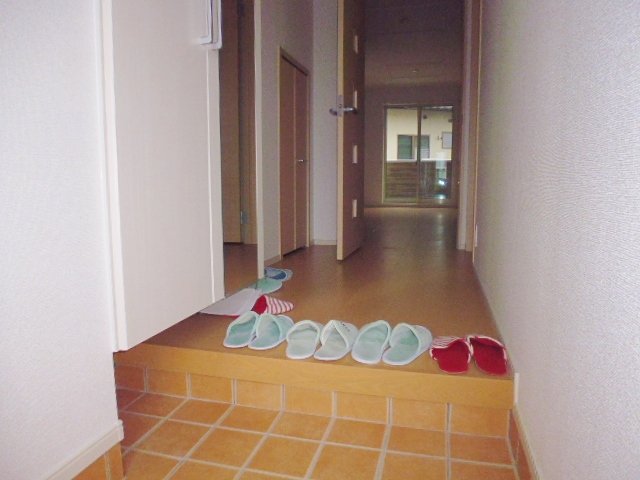 【岡山市南区彦崎のアパートの玄関】