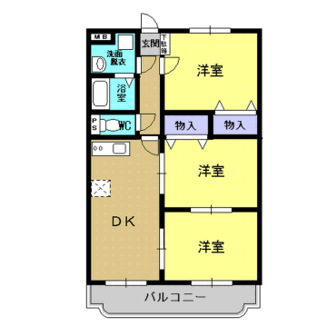 鳥栖市蔵上のマンションの間取り