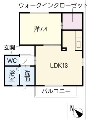 タウンコート裕I　Ｂ棟の間取り