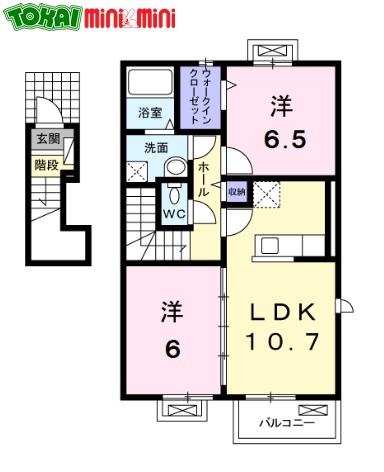 松阪市光町のアパートの間取り