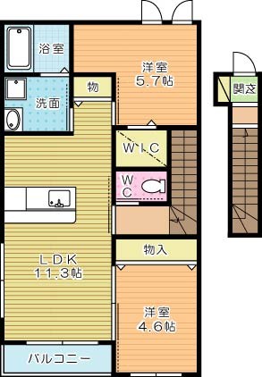 ＧｒｅｅｎＨｉｌｌｓ小文字（グリーンヒルズ小文字）の間取り