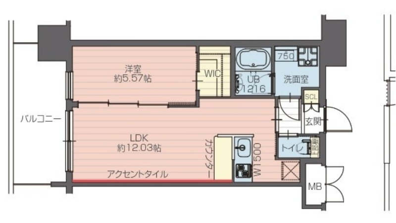 大阪市東成区中道のマンションの間取り