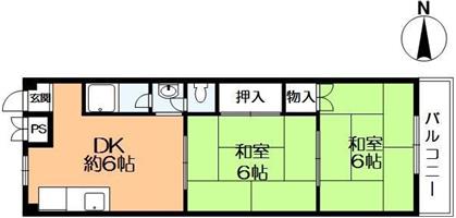 阪山ハイツA棟の間取り