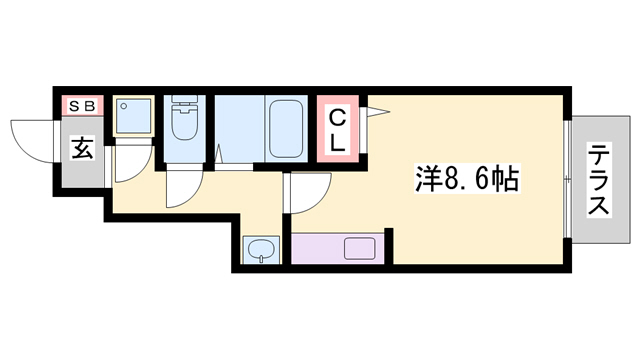 明石市魚住町西岡のアパートの間取り