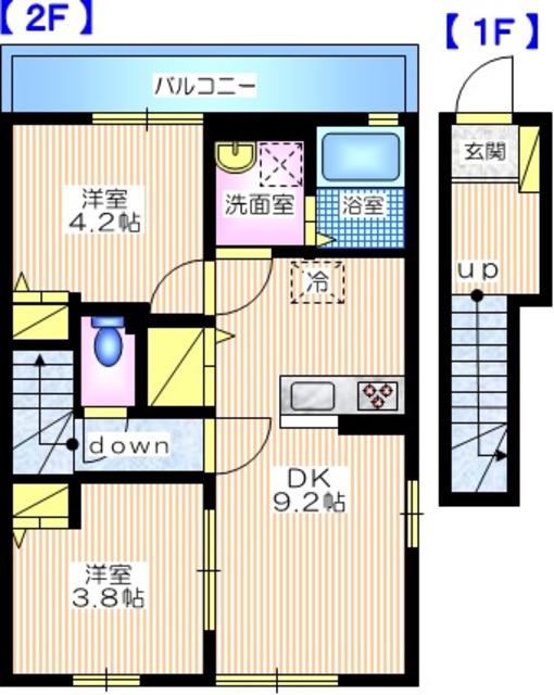 横浜市旭区善部町のアパートの間取り