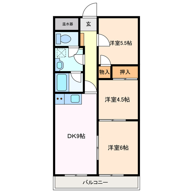 鈴鹿市西条のマンションの間取り