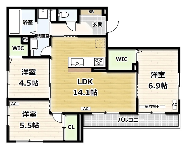 プレステージア三山木の間取り