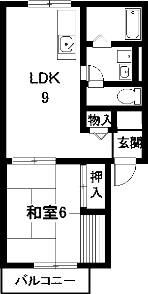 名古屋市中村区稲西町のアパートの間取り