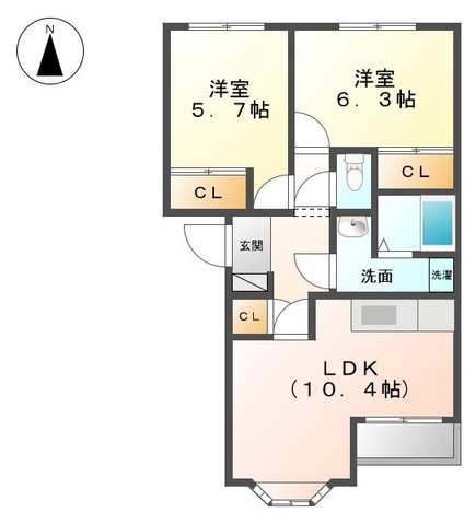 グランディール梶賀Ａの間取り