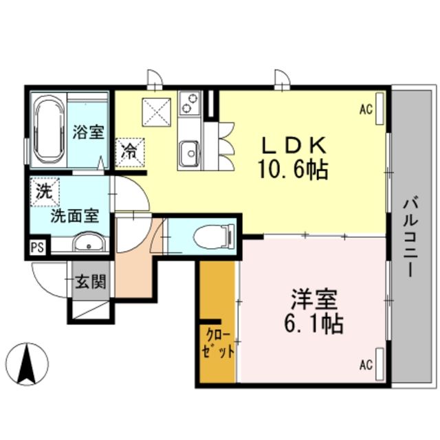 小平市仲町のアパートの間取り