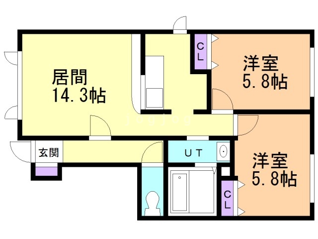 勇払郡厚真町錦町のアパートの間取り