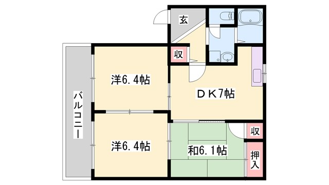 Jハイツ　C棟の間取り