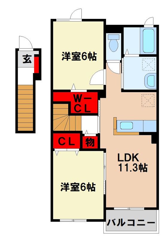 朝倉郡筑前町依井のアパートの間取り