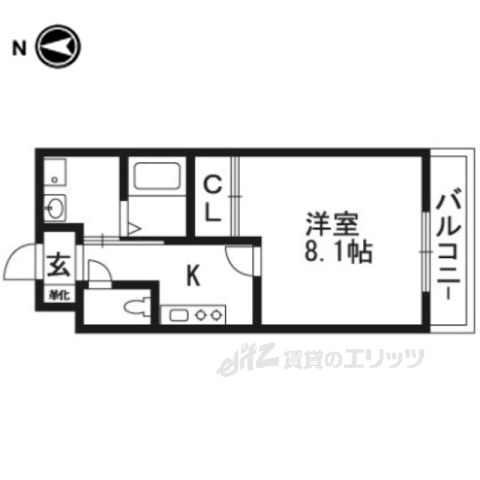 京都市伏見区京町１丁目のマンションの間取り