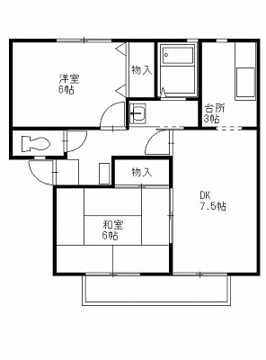 サンプレイスジョウナンＢの間取り