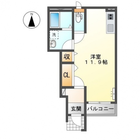 広島市佐伯区五日市中央のアパートの間取り