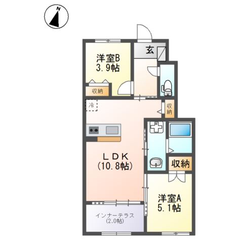 南足柄市塚原のアパートの間取り