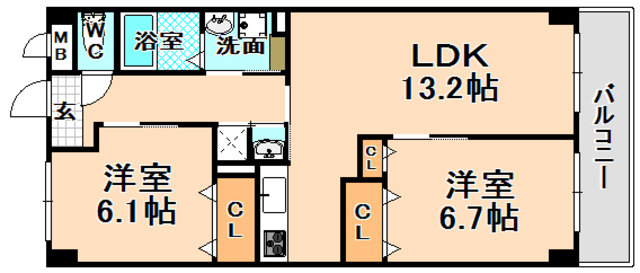 【エーデル阪部弐番館の間取り】