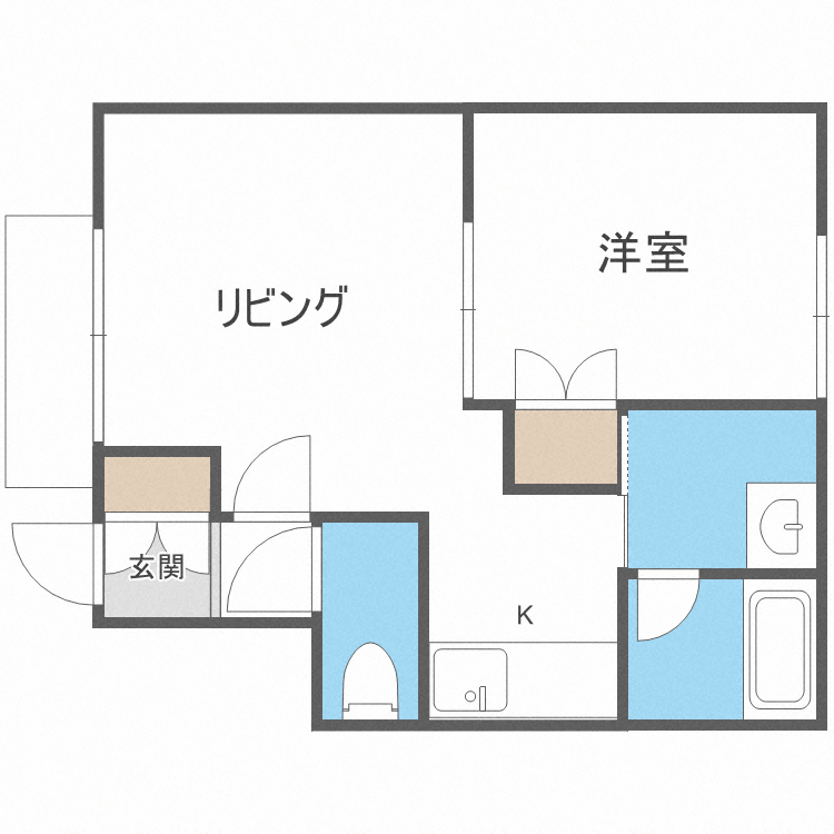 札幌市北区拓北二条のアパートの間取り