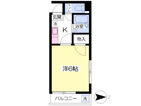 松山市平和通のマンションの間取り