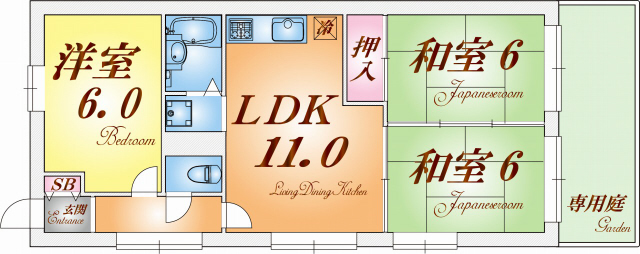 神戸市須磨区桜木町のマンションの間取り